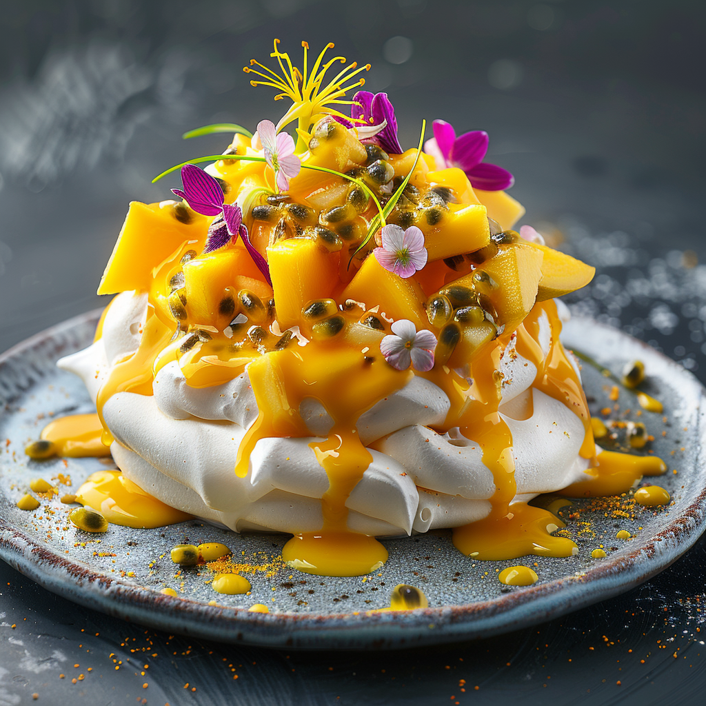 Exotic Mango Passion Pavlova 🥭 Recipe - Recipe Image