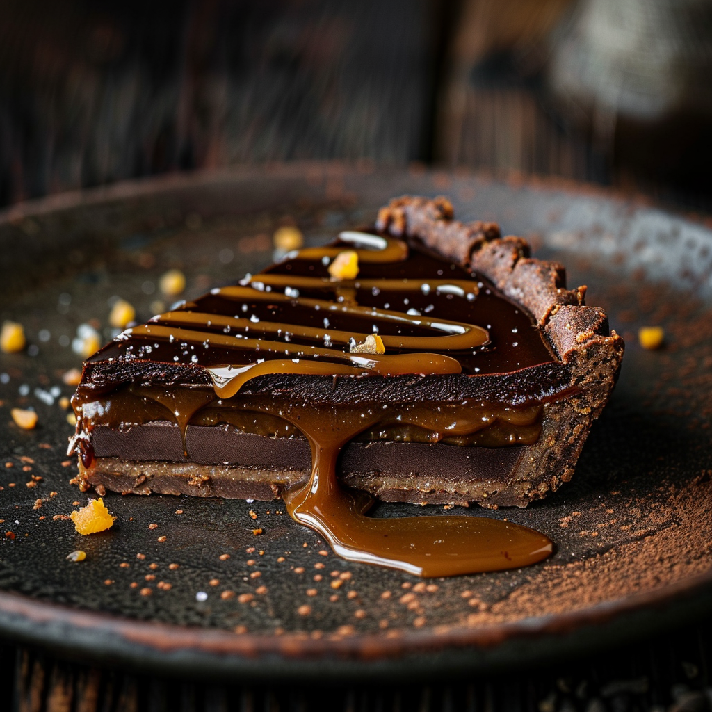 Salted Caramel Chocolate Tart 🖤 Recipe - Recipe Image