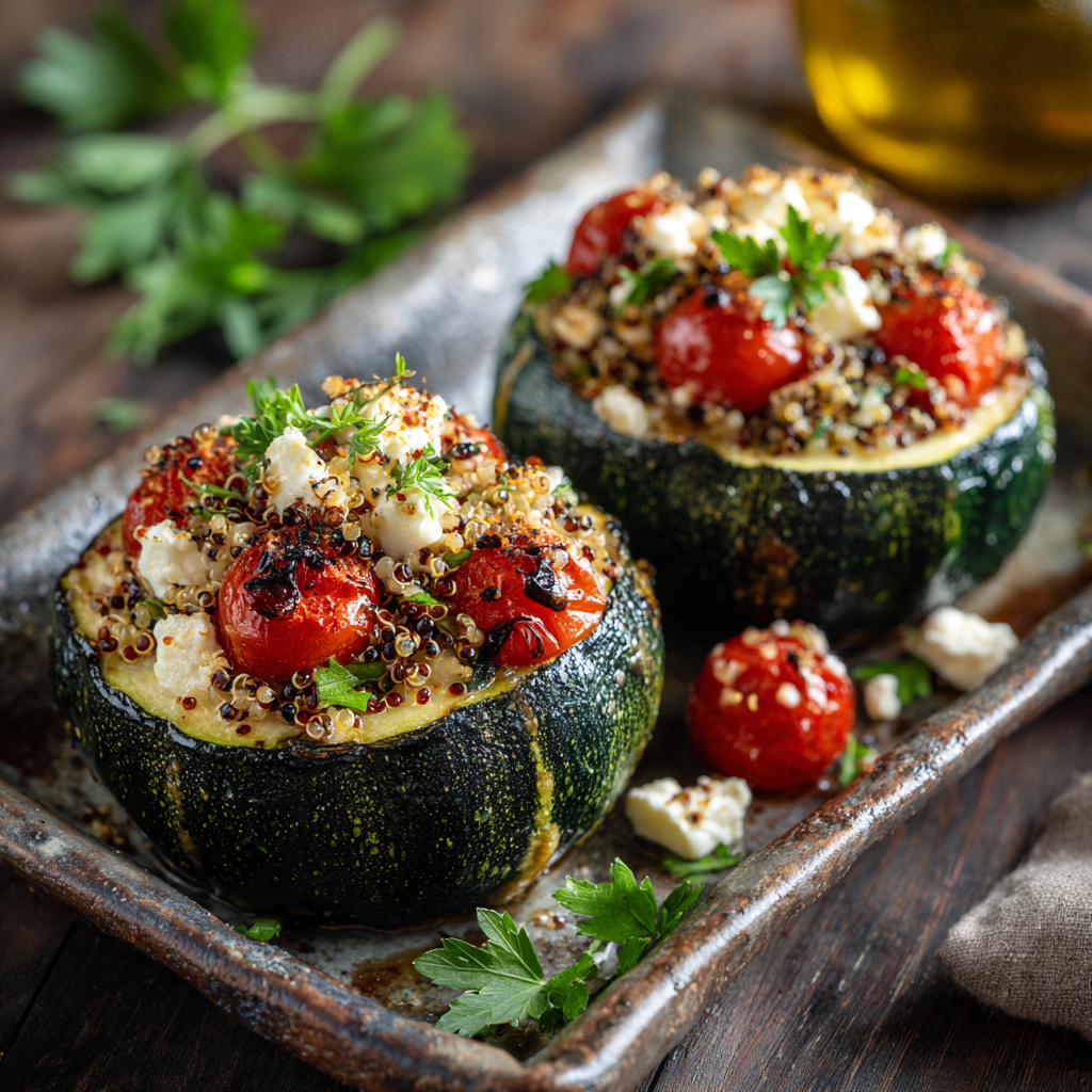 Mediterranean Stuffed Zucchini Boats Recipe - Recipe Image