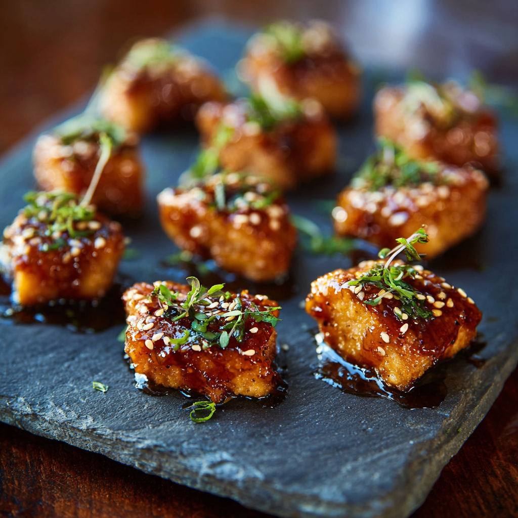Spicy Honey Garlic Chicken Bites Recipe - Recipe Image