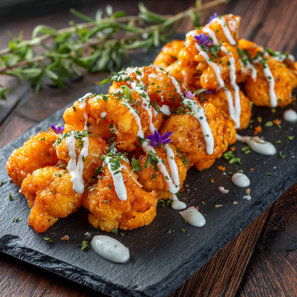Spicy Baked Buffalo Cauliflower Recipe - Recipe Image