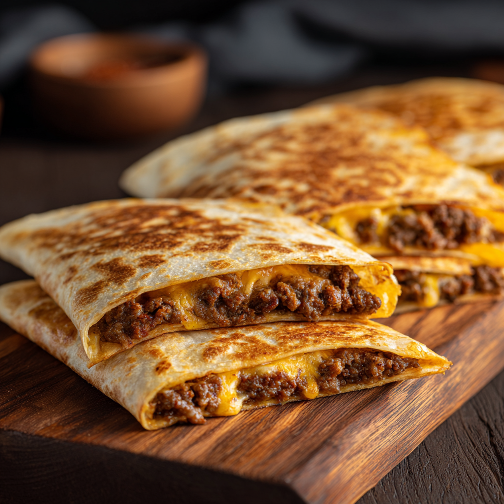 Crispy Beef & Cheese Quesadillas Recipe 2 Crispy Beef & Cheese Quesadillas Recipe - Recipe Image