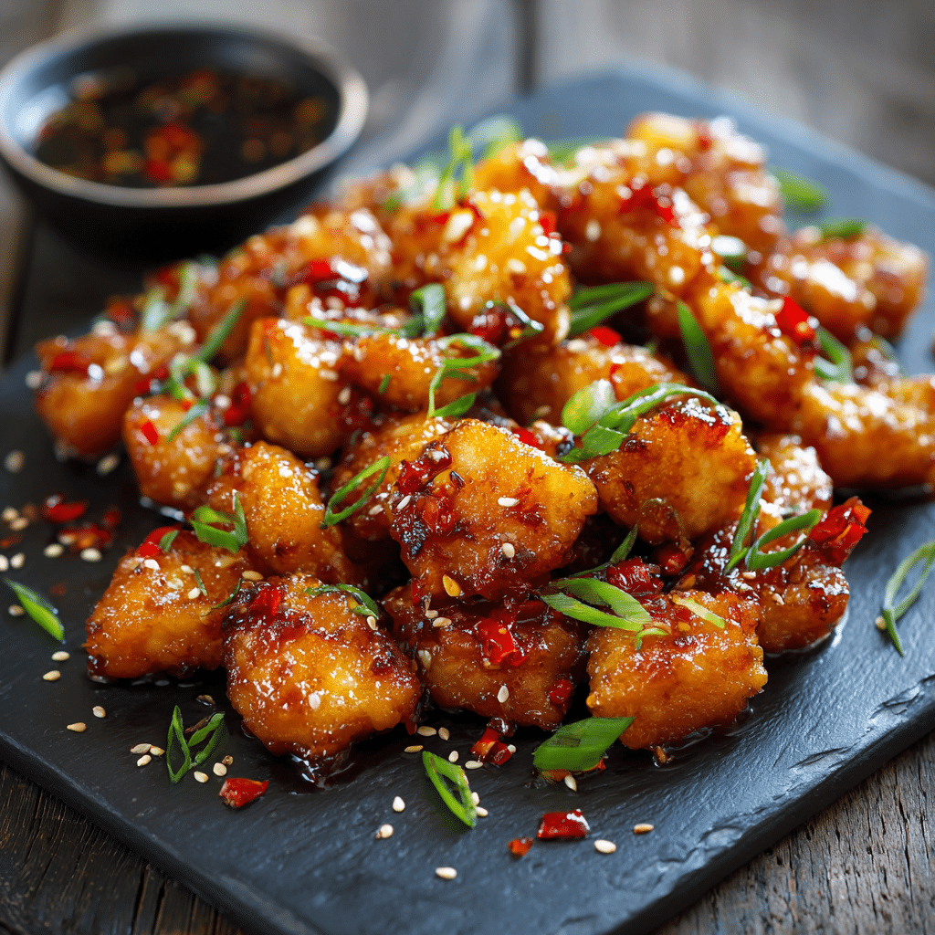 Spicy Honey Garlic Chicken Bites Recipe - Recipe Image