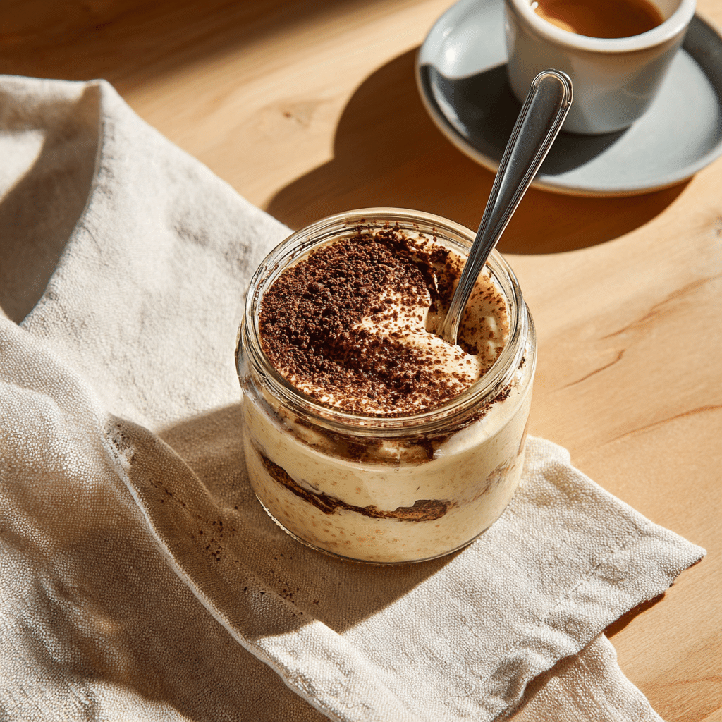 Creamy Tiramisu Overnight Oats Recipe - Recipe Image