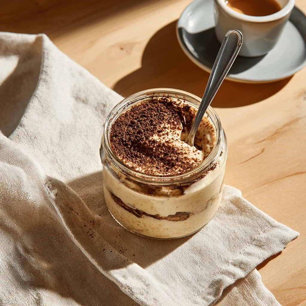 Creamy Tiramisu Overnight Oats Recipe 2 Creamy Tiramisu Overnight Oats Recipe - Recipe Image