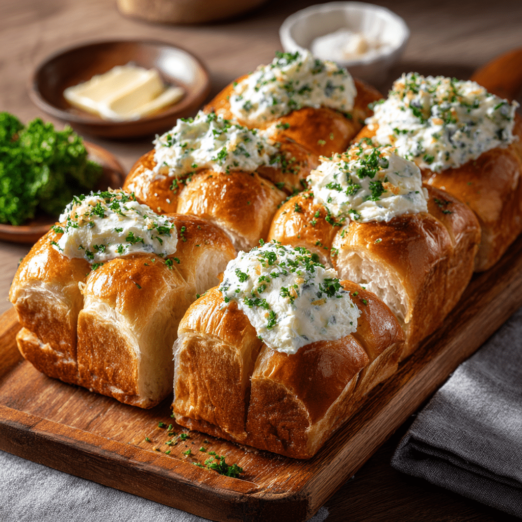 Korean Cream Cheese Garlic Bread (Ultra Trendy) Recipe - Recipe Image
