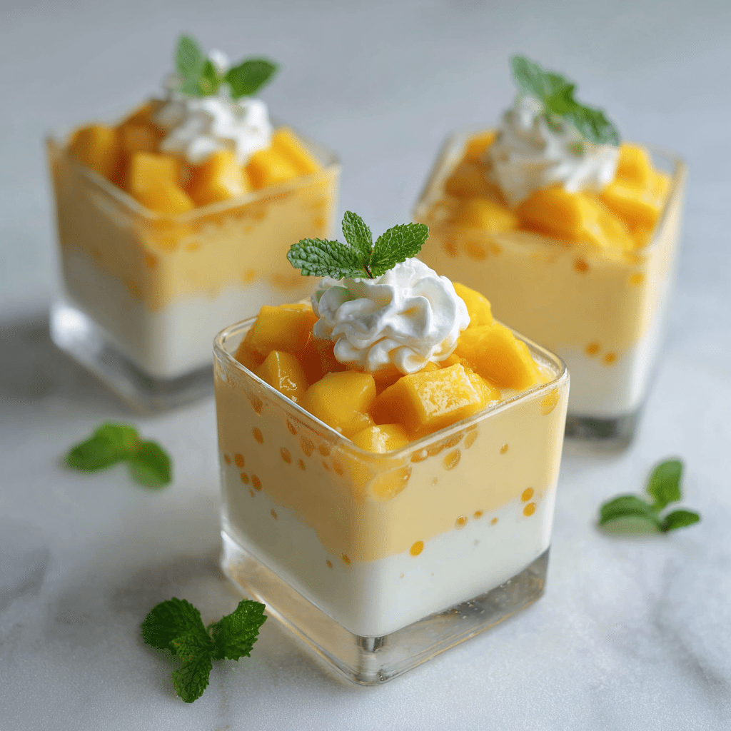 Mango Sago Coconut Cups Recipe - Recipe Image