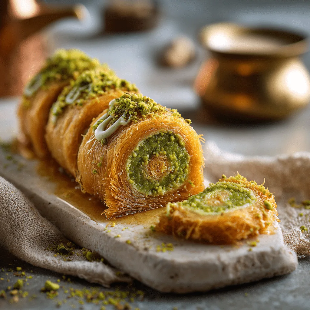 Pistachio Kunafa Rolls (Trending Middle Eastern Pastry) Recipe 2 Pistachio Kunafa Rolls (Trending Middle Eastern Pastry) Recipe - Recipe Image