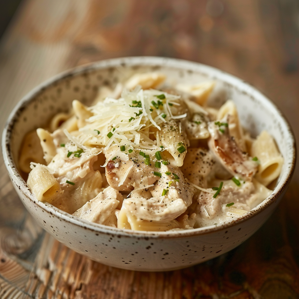 Creamy Garlic Chicken Pasta Recipe - Recipe Image