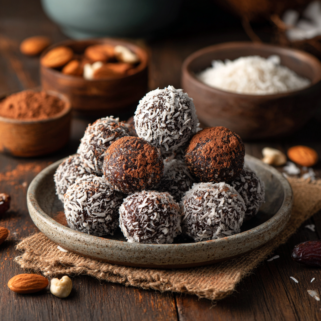 Chocolate Coconut Energy Bites Recipe - Recipe Image