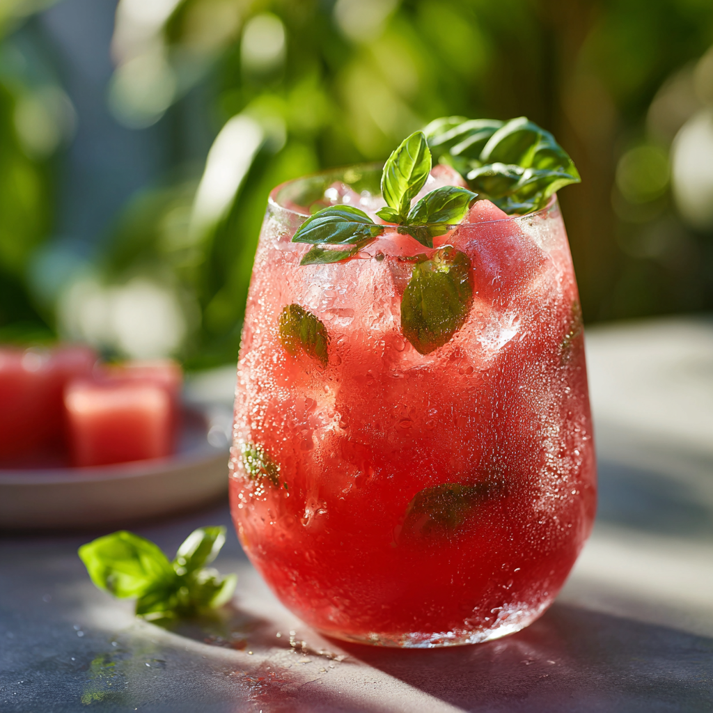 Watermelon Basil Cooler Recipe - Recipe Image