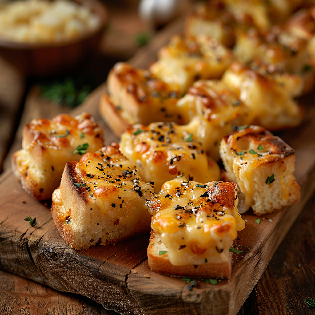 Cheesy Garlic Bread Bites Recipe - Recipe Image