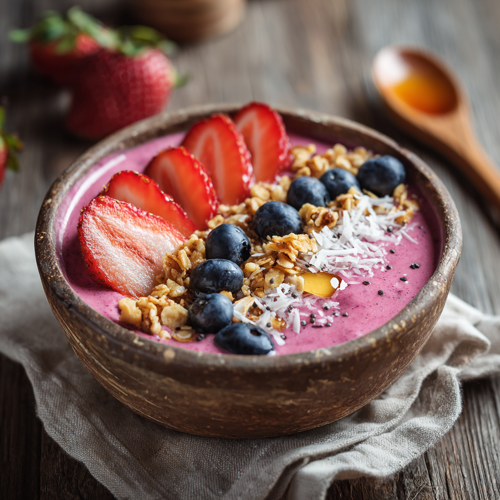 Strawberry Smoothie Bowl (No Banana) Recipe - Recipe Image