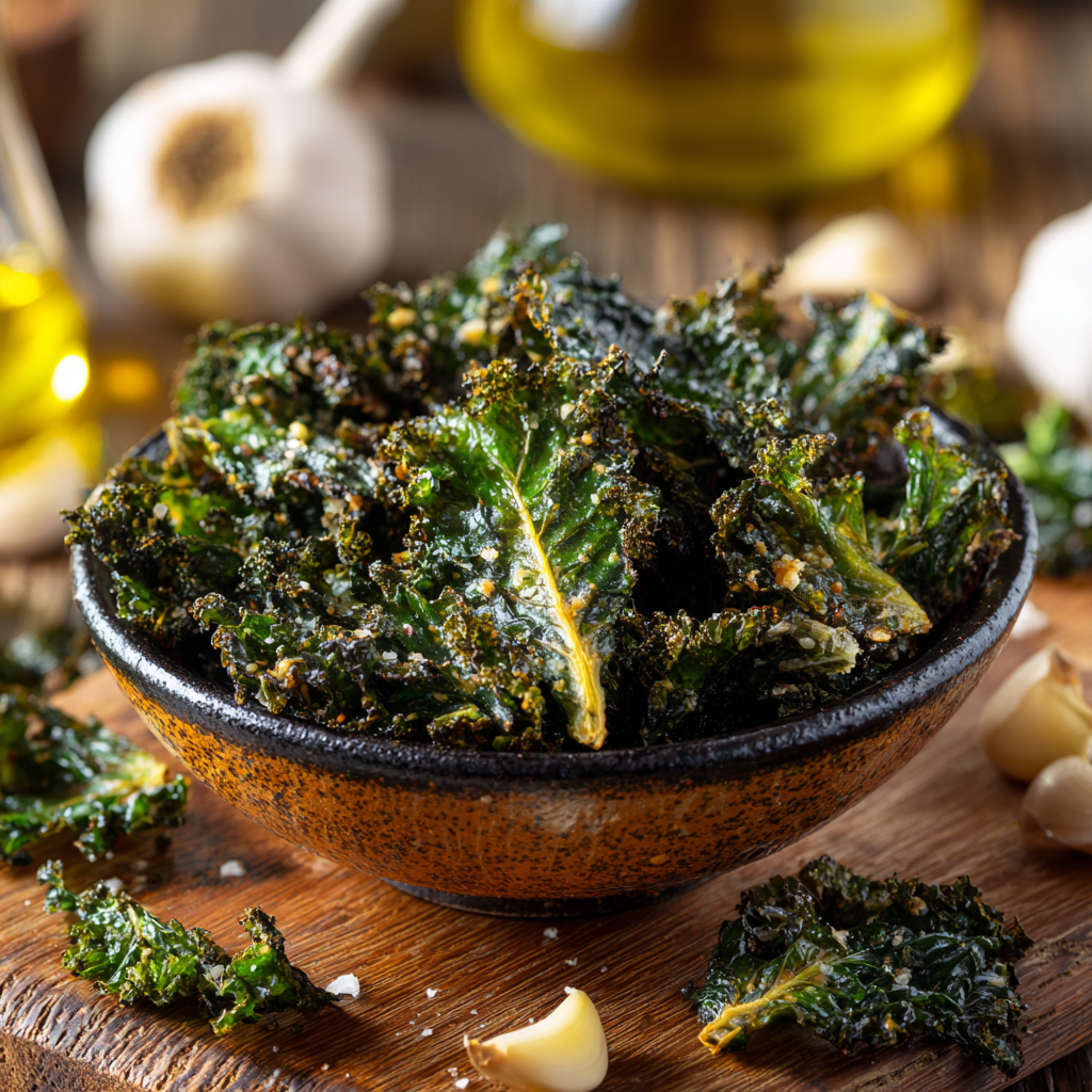 Garlic Kale Chips Recipe - Recipe Image
