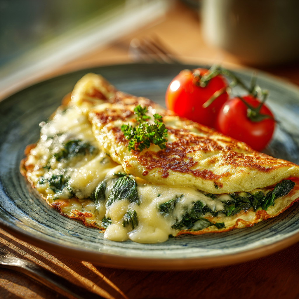 Spinach Cheese Omelette Recipe - Recipe Image