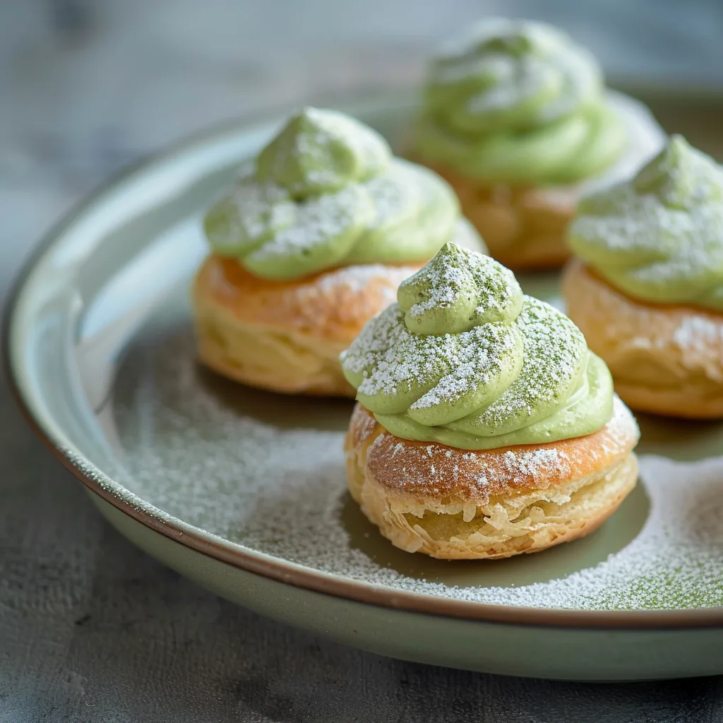 Matcha Cream Puffs Recipe 3 Matcha Cream Puffs Recipe - Recipe Image