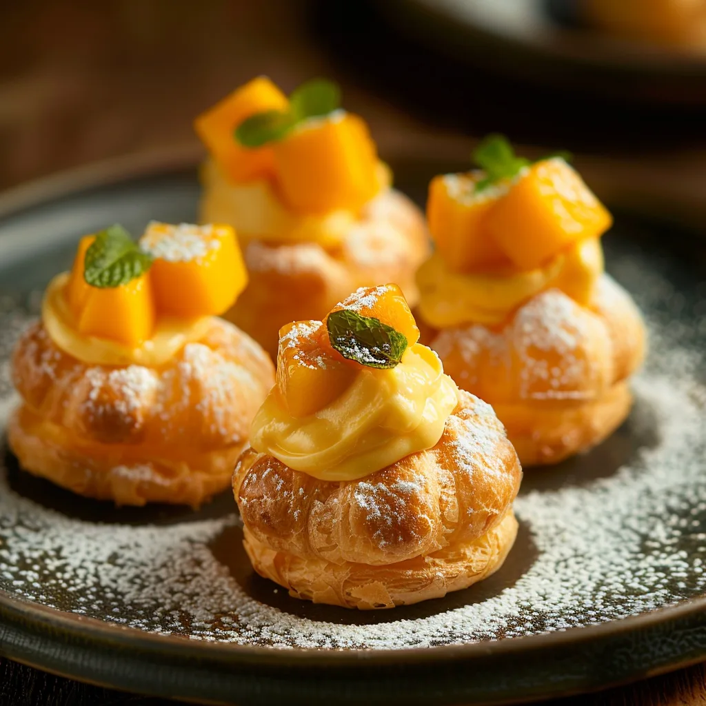 Mango Cream Puffs Recipe 2 Mango Cream Puffs Recipe - Recipe Image
