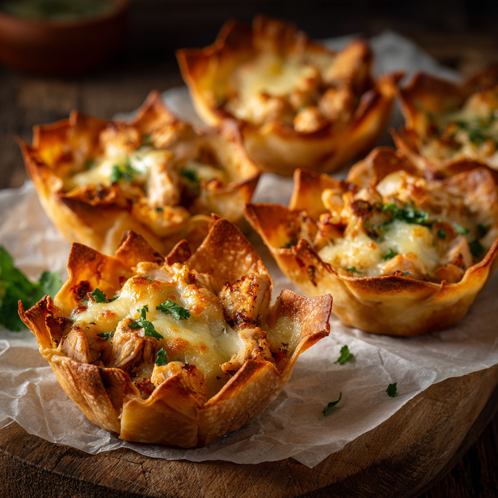Cheesy Chicken Nacho Cups Recipe - Recipe Image