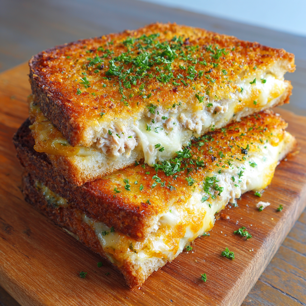 Tuna Cheese Melt Toast Recipe - Recipe Image
