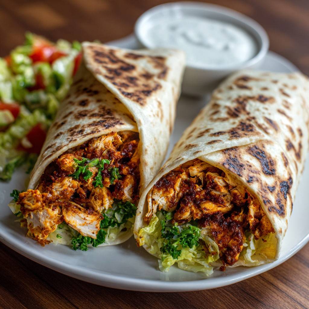 Chicken Shawarma Wraps Recipe 3 Chicken Shawarma Wraps Recipe - Recipe Image