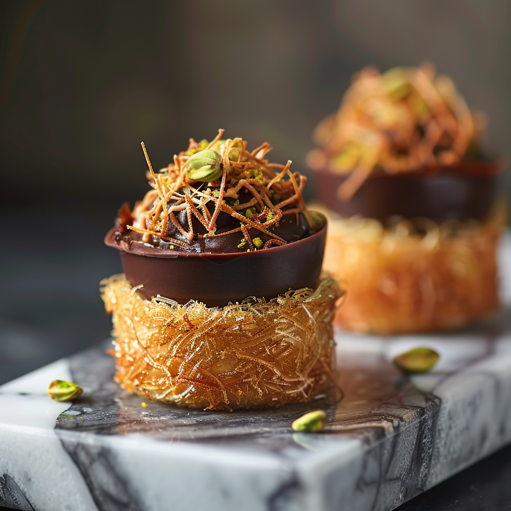 Dubai Chocolate Kunafa Cups 🍫 Recipe - Recipe Image