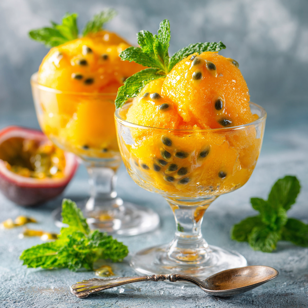 Mango Passionfruit Sorbet Cups Recipe - Recipe Image