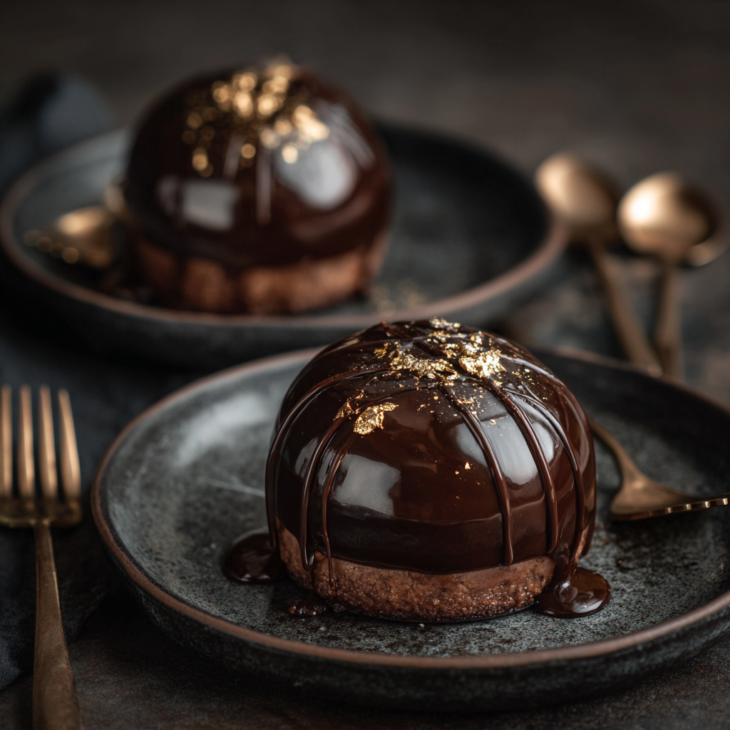 Chocolate Hazelnut Dome Cakes Recipe - Recipe Image