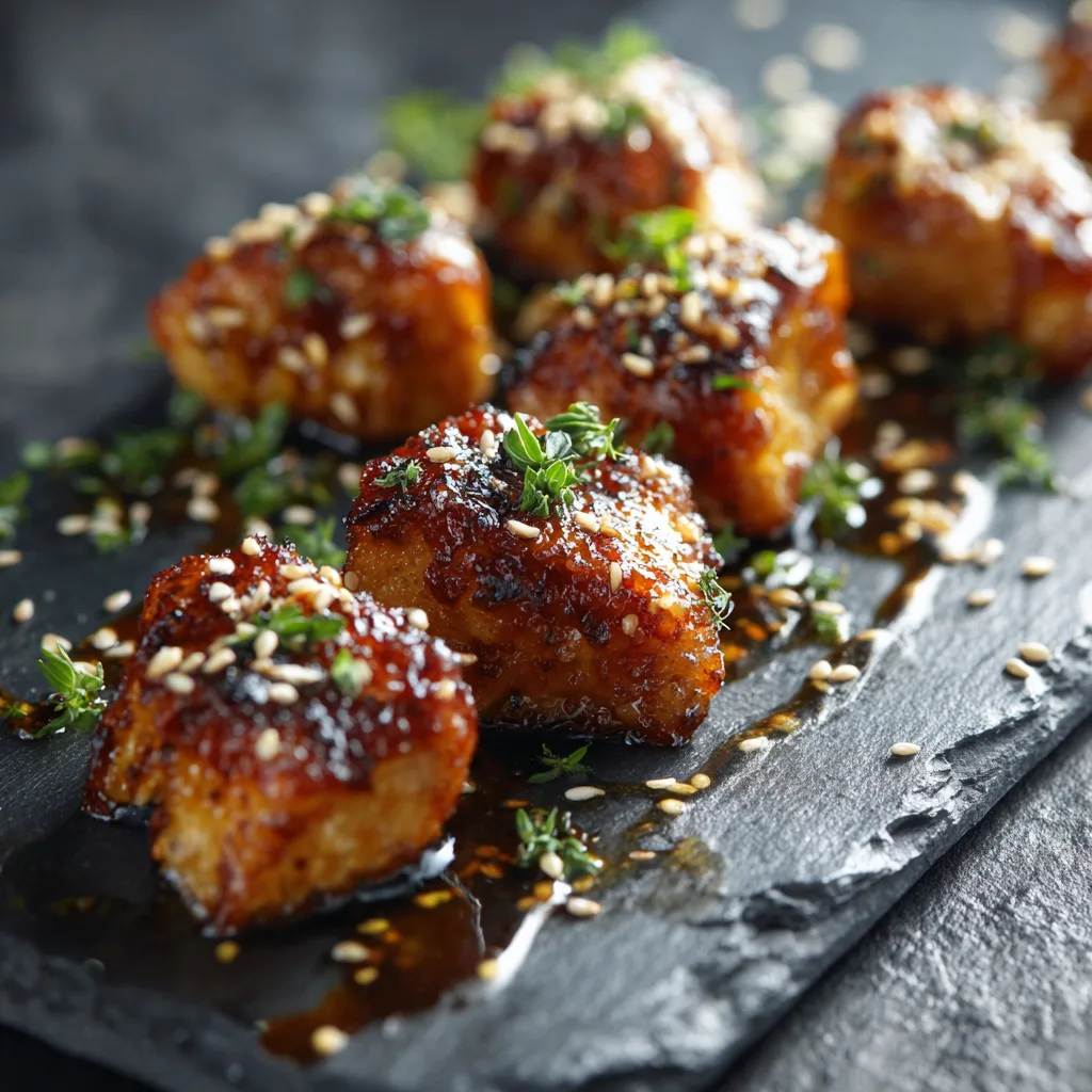 Spicy Honey Garlic Chicken Bites Recipe - Recipe Image