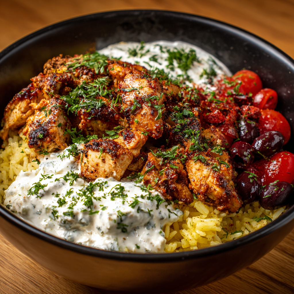 Mediterranean Chicken & Rice Bowl Recipe - Recipe Image