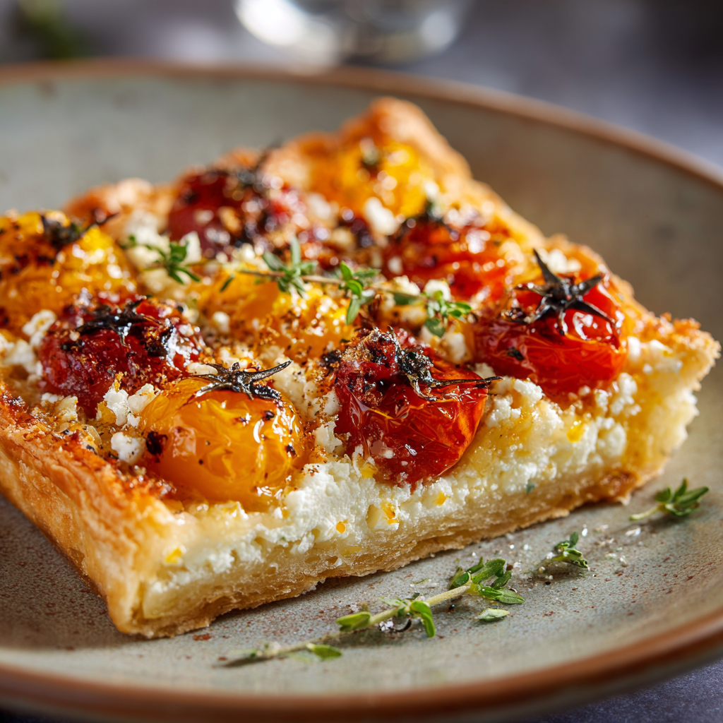 Baked Feta & Roasted Tomato Tart Recipe - Recipe Image