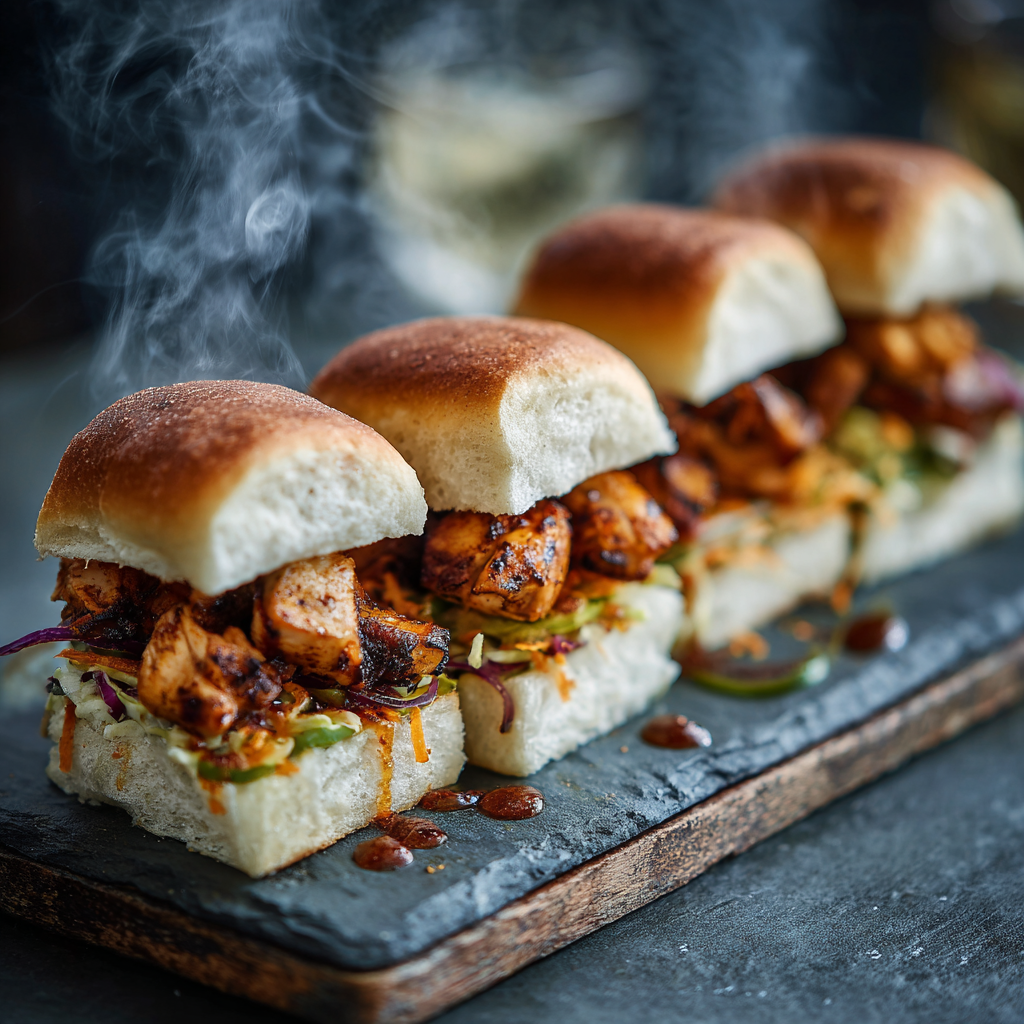Spicy Chicken Shawarma Sliders Recipe 3 Spicy Chicken Shawarma Sliders Recipe - Recipe Image