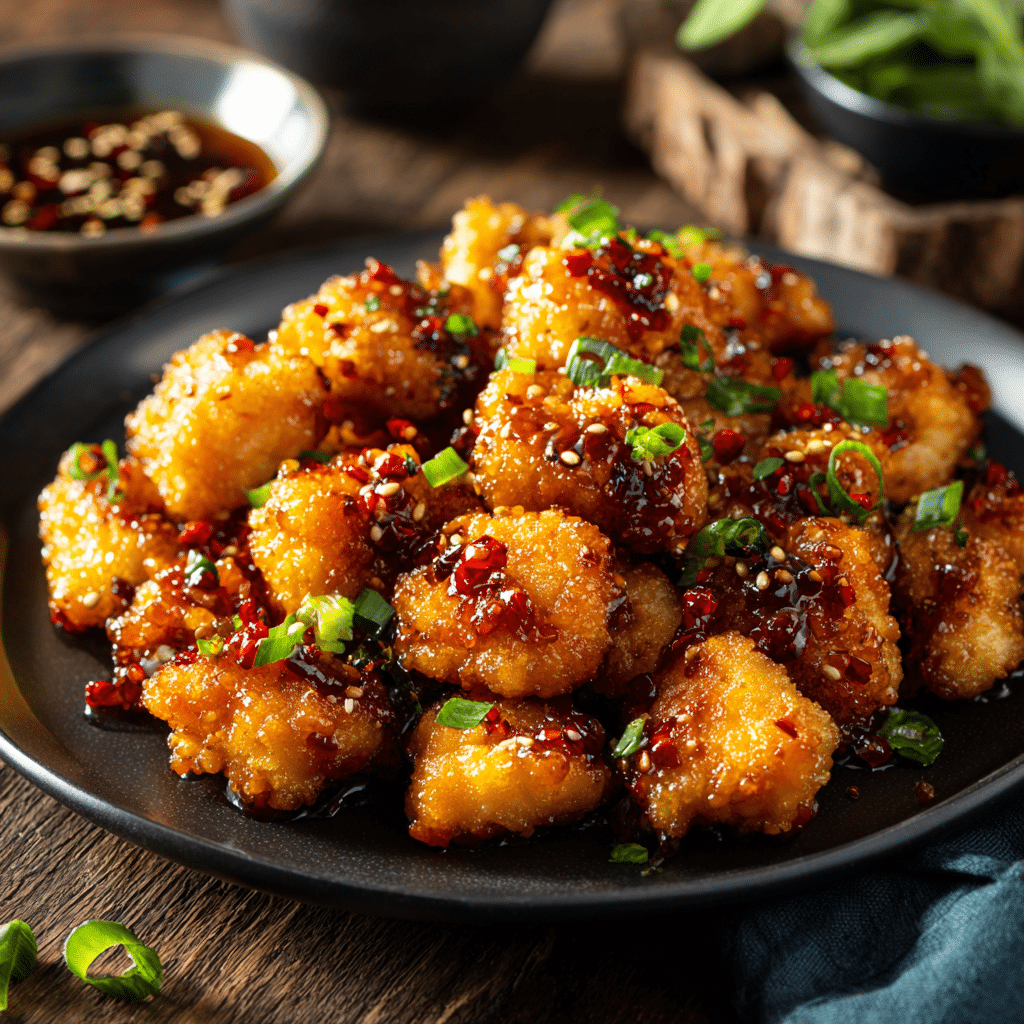 Spicy Honey Garlic Chicken Bites Recipe - Recipe Image