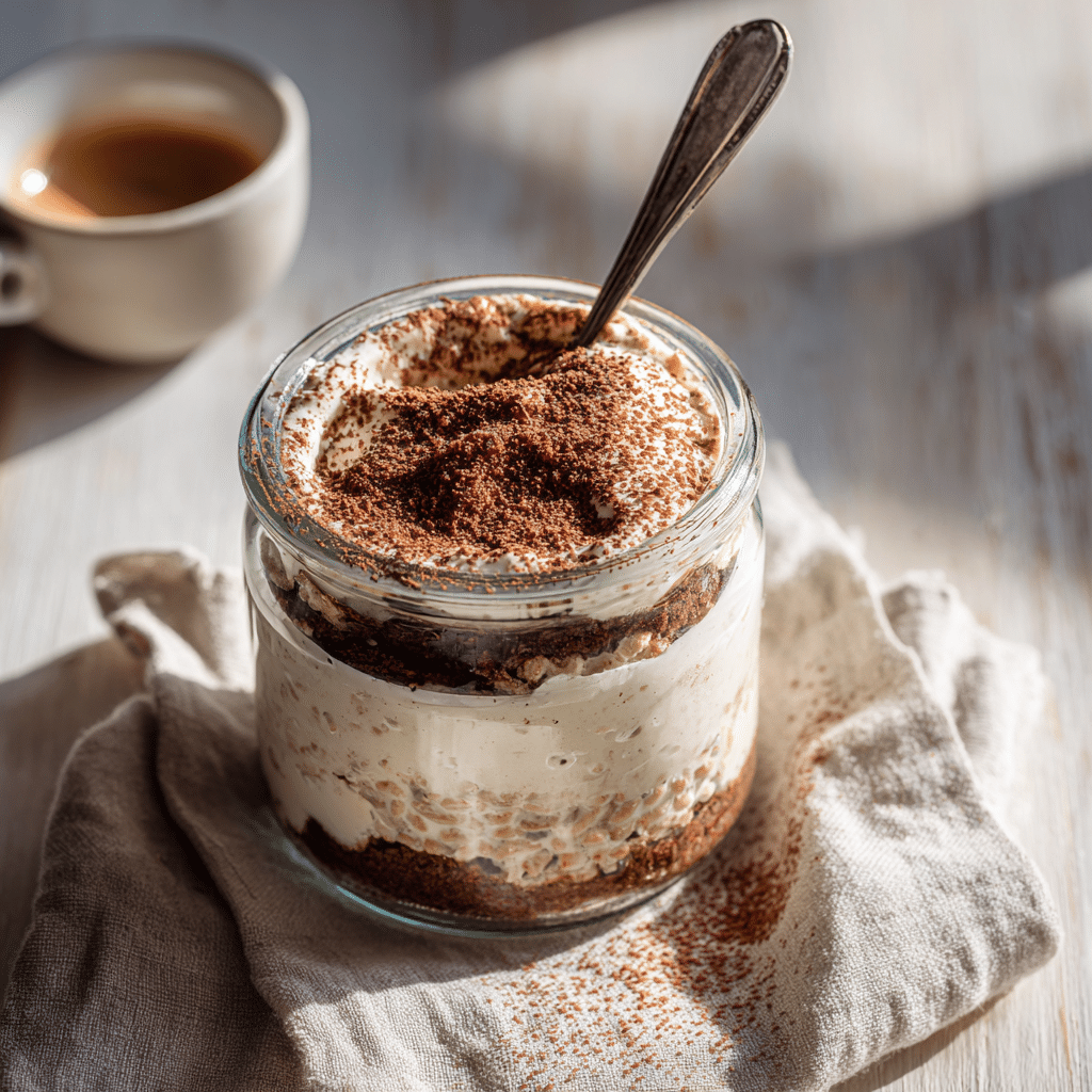 Creamy Tiramisu Overnight Oats Recipe - Recipe Image