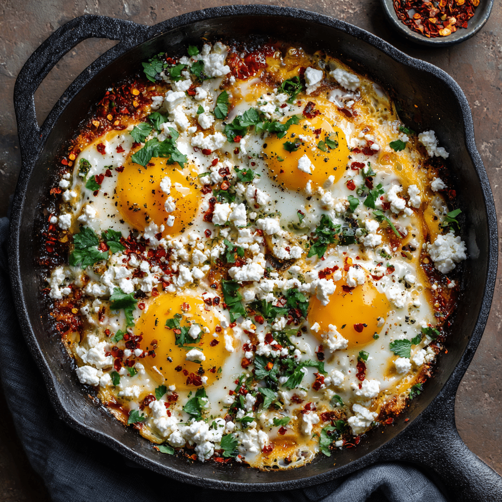 Viral Feta Fried Eggs Recipe - Recipe Image