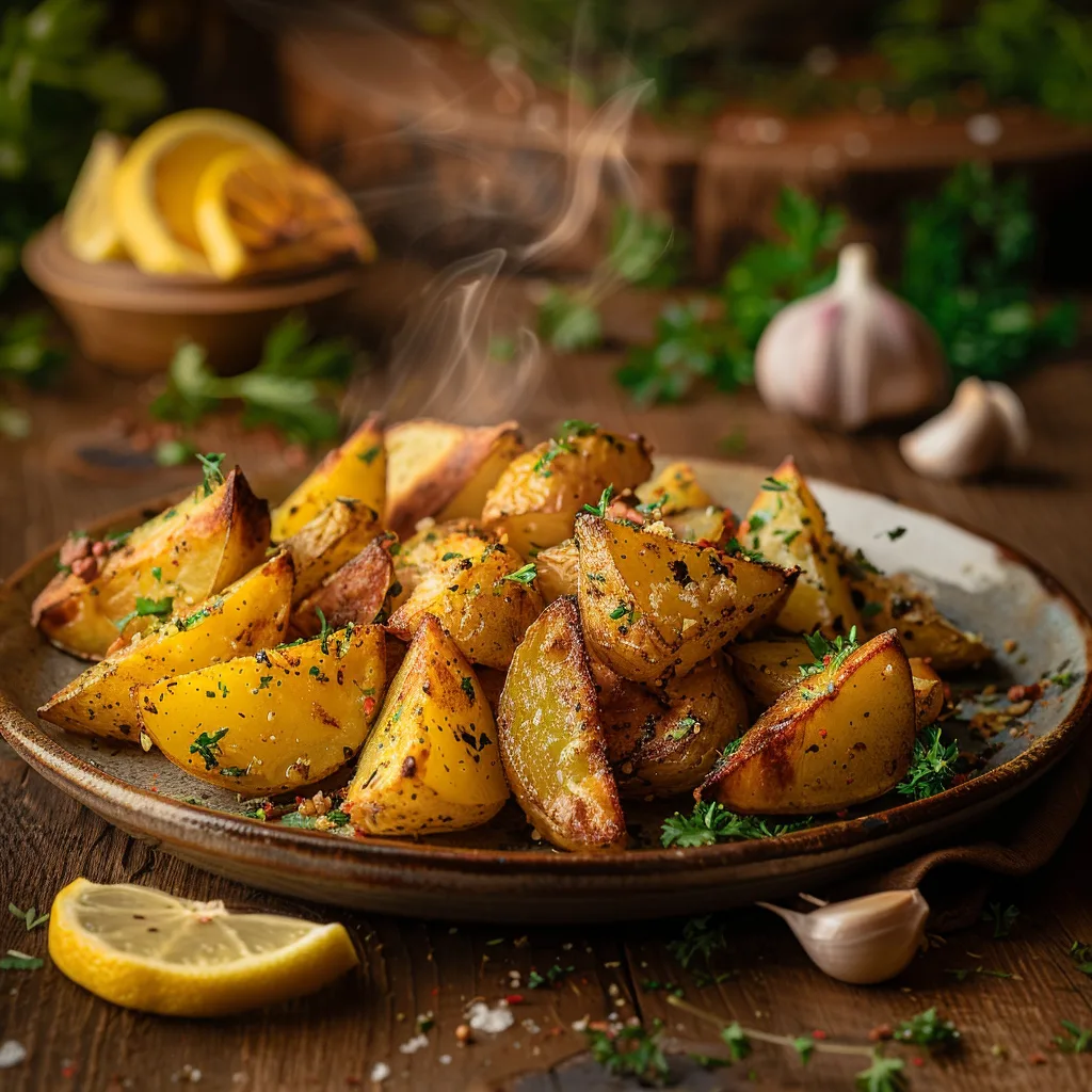 Garlic Lemon Roasted Potatoes Recipe 3 Garlic Lemon Roasted Potatoes Recipe - Recipe Image