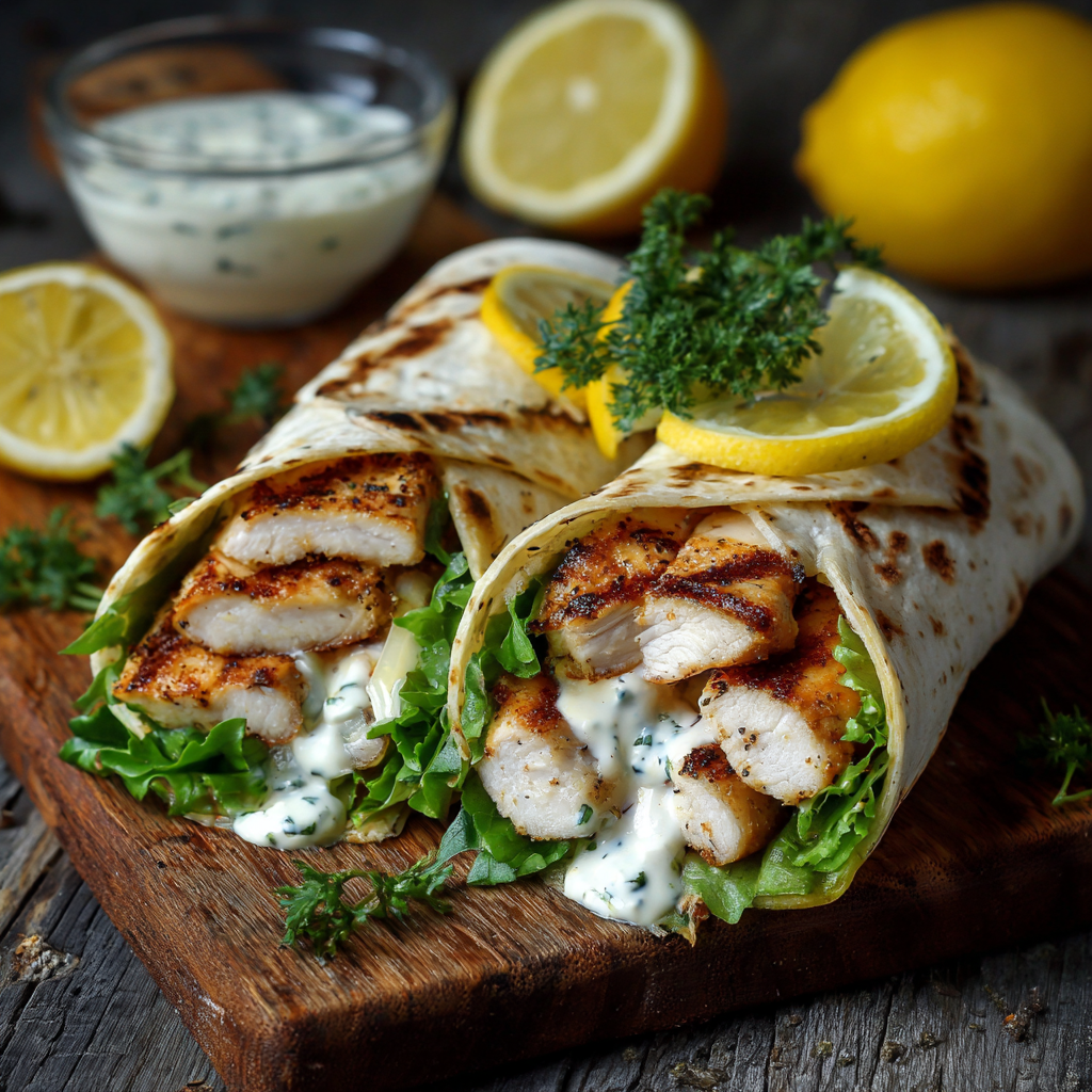 Lemon Garlic Chicken Wrap
 - Recipe Image