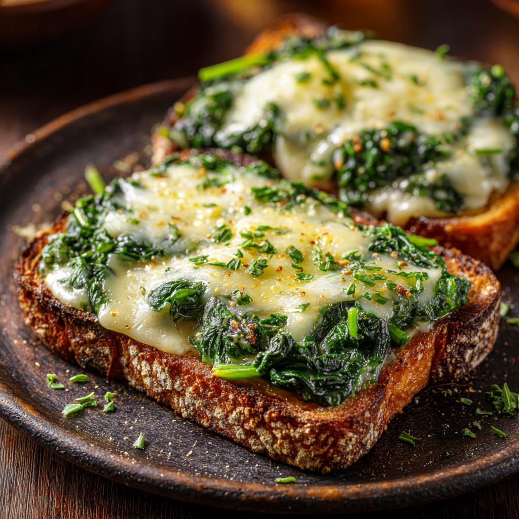 Cheesy Spinach Toast Recipe - Recipe Image