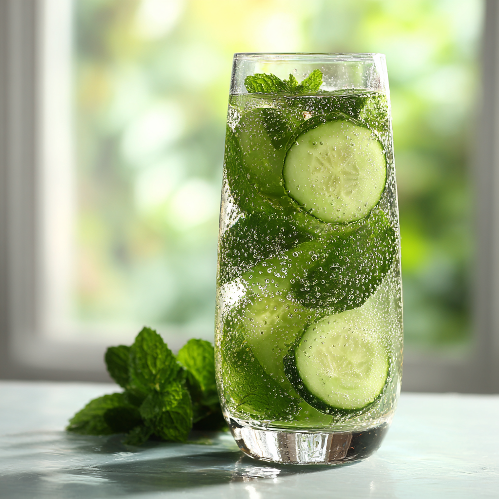 Cucumber Mint Fizz Recipe - Recipe Image