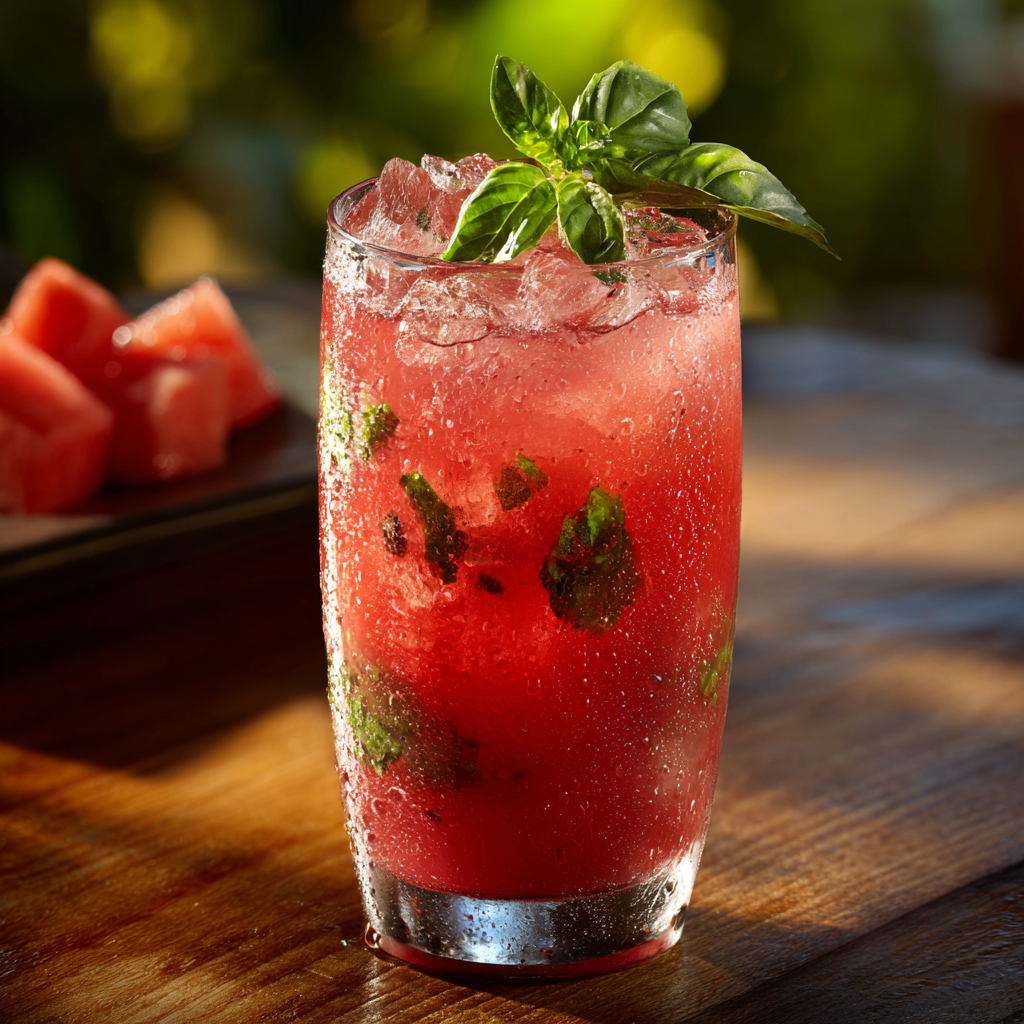 Watermelon Basil Cooler Recipe - Recipe Image