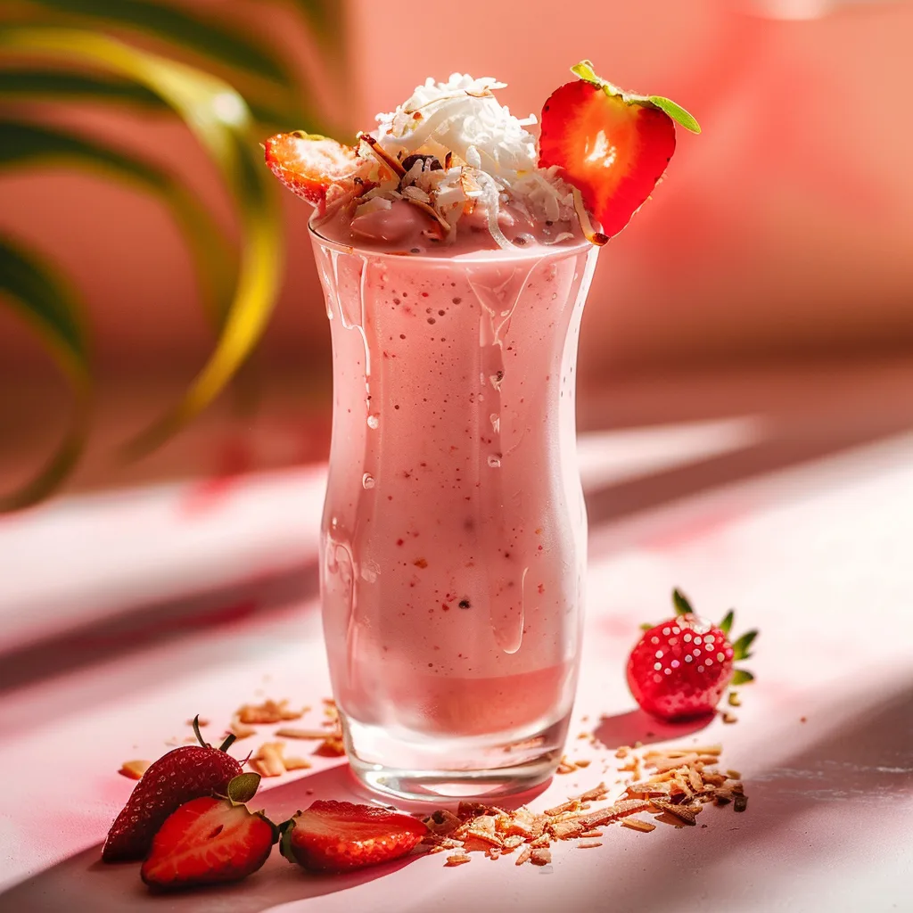Strawberry Coconut Milkshake Recipe - Recipe Image