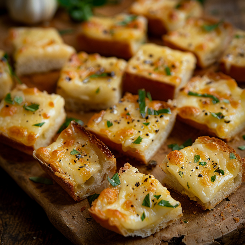 Cheesy Garlic Bread Bites Recipe - Recipe Image