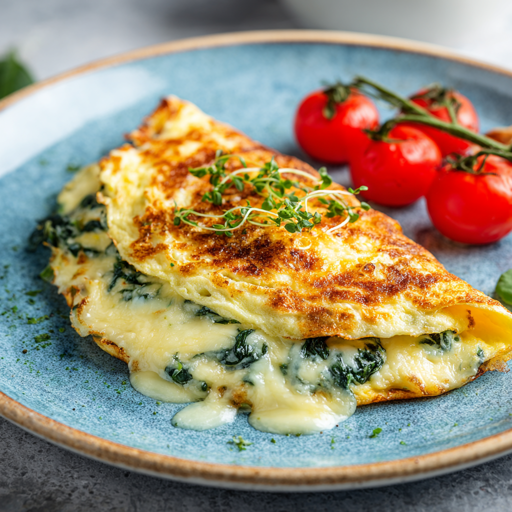 Spinach Cheese Omelette Recipe - Recipe Image