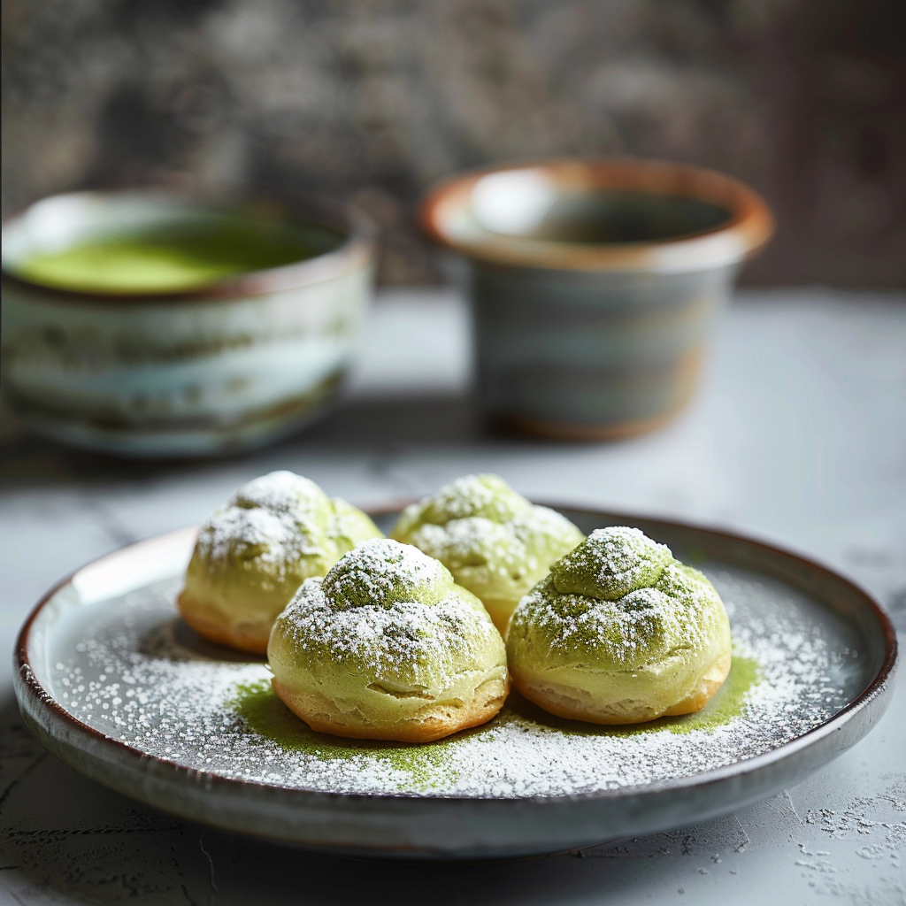Matcha Cream Puffs Recipe