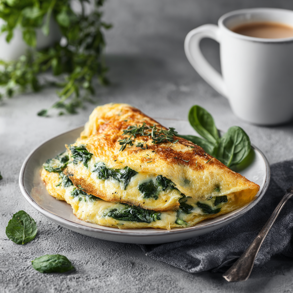 Spinach Cheese Omelette Recipe - Recipe Image