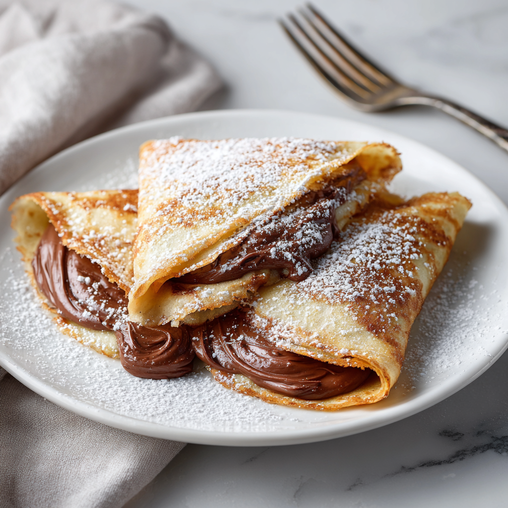 Nutella Stuffed Crepes Recipe - Recipe Image