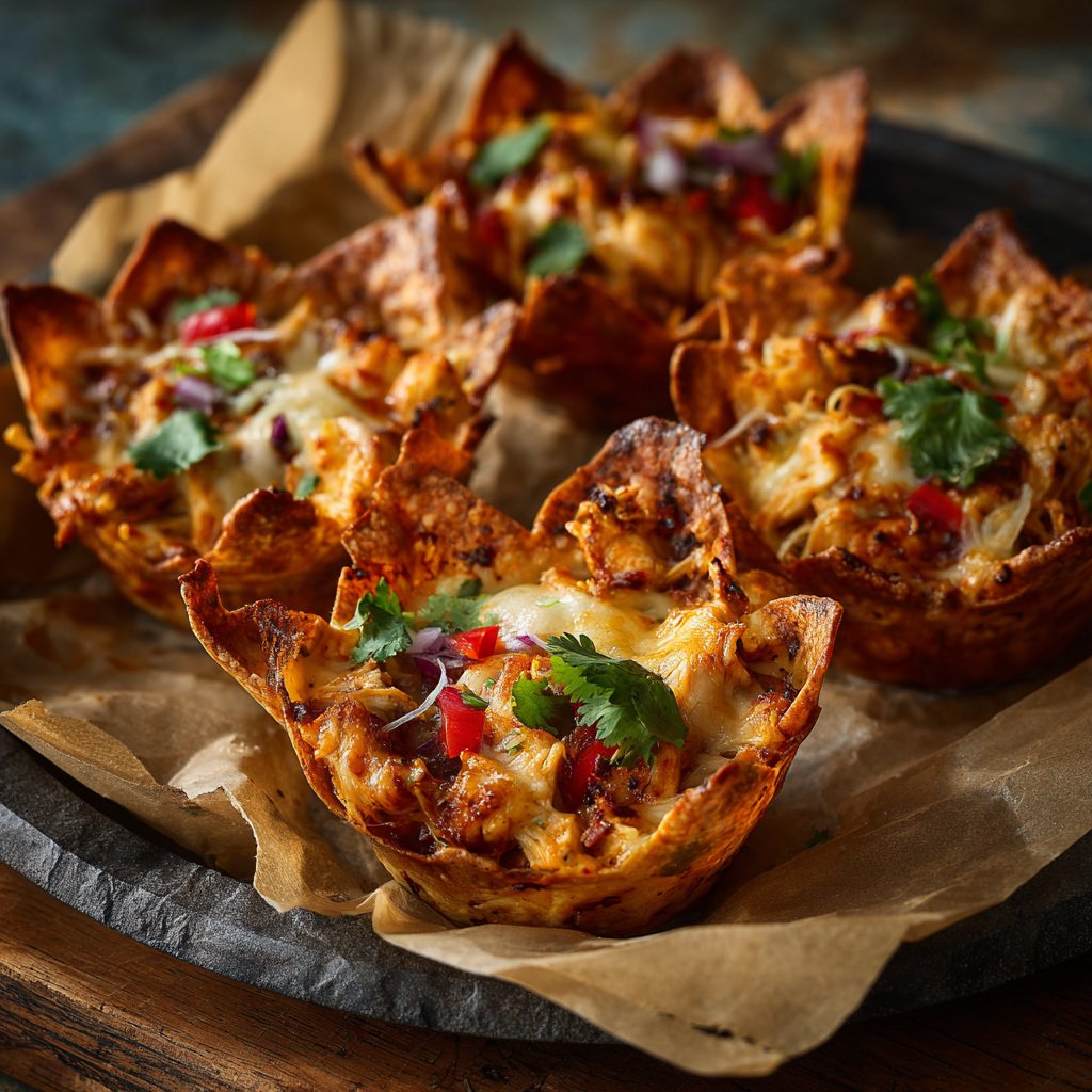 Cheesy Chicken Nacho Cups Recipe