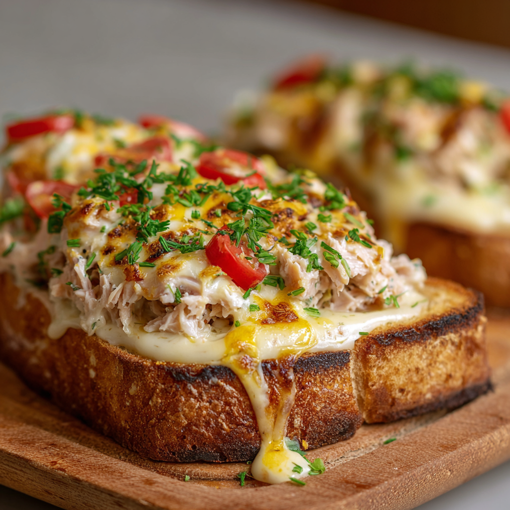 Tuna Cheese Melt Toast Recipe - Recipe Image
