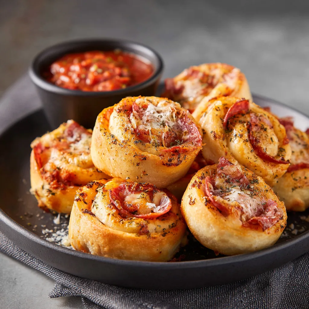 Mini Pizza Rolls Recipe 3 Mini Pizza Rolls Recipe - Recipe Image