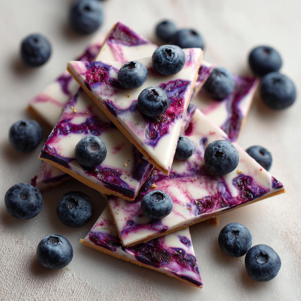 Blueberry Yogurt Bark 🫐 Recipe - Recipe Image