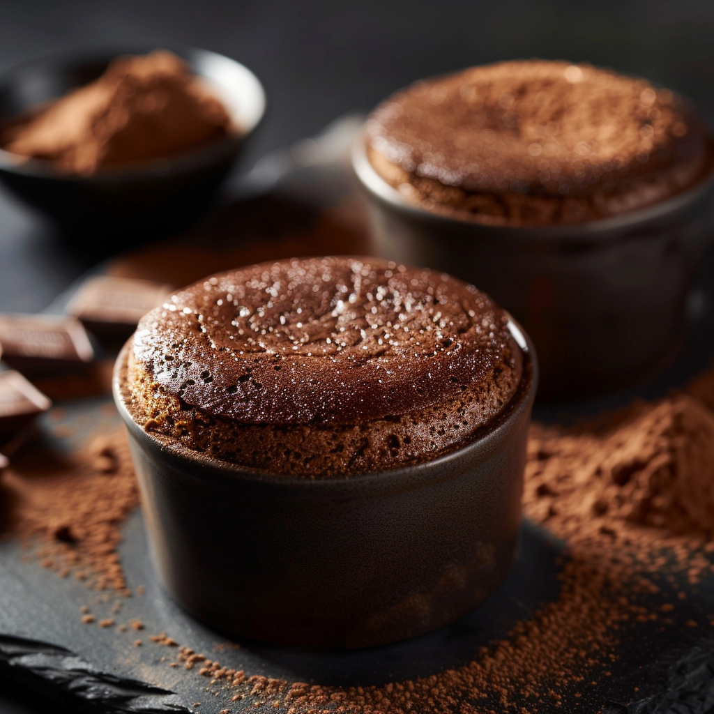 Dark Chocolate Soufflé Perfection 🍫 Recipe - Recipe Image